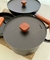 Set Ollas negras con madera MISHKA - comprar online