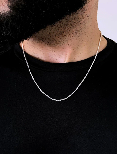 Corrente Cordão Baiano 1,5mm 50cm em Prata 925 - comprar online