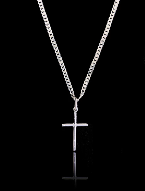 Colar Cruz Palito Médio: Corrente Grumet 2mm em Prata 925 - comprar online