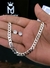 Kit Pulseira Grumet 7mm e Par de Brinco Zircônia Redondo - Prata 925 - loja online