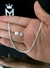 Kit Pulseira Grumet 3mm e Par de Brinco Zircônia Redondo - Prata 925 - loja online