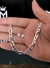 Kit Pulseira 3x1 7mm e Par de Brinco Zircônia Redondo - Prata 925