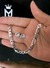 Kit Pulseira 3x1 7mm e Par de Brinco Zircônia Redondo - Prata 925 na internet