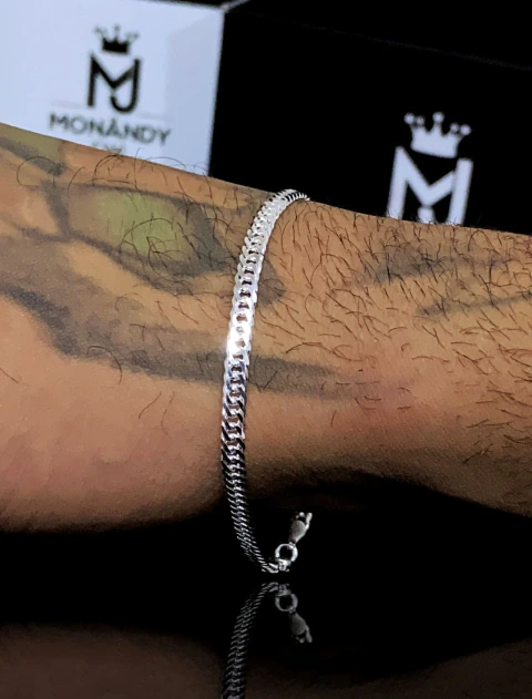 Pulseira Grumet Elo Duplo 4mm 21cm em Prata 925