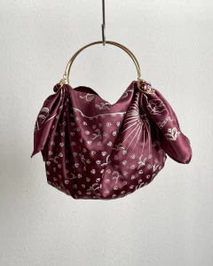 Bolsa-Lenço Pássaros e Joaninhas Vinho - comprar online