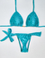 Biquíni Cortininha Canelado - Azul Aqua - comprar online