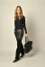 Pantalón cuero combinado negro - comprar online