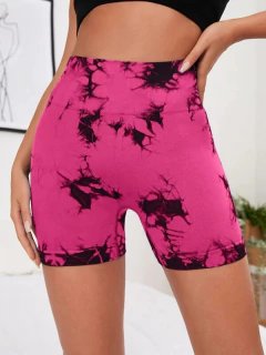 SHORT SEAMLESS Y FRUNCE - "BATIK FUCSIA" - SUNFIT Sportswear
