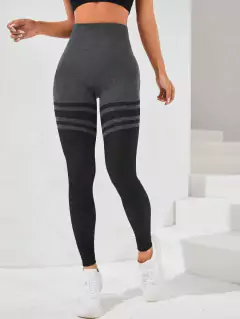 CALZA SEAMLESS Y FRUNCE - "Negro y Gris INFLUENCER" - tienda online