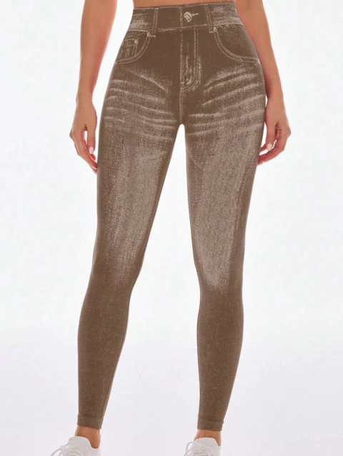 CALZA SEAMLESS Y FRUNCE - JEAN MARRON - comprar online