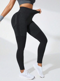 CALZA SEAMLESS Y FRUNCE - "NEGRO"