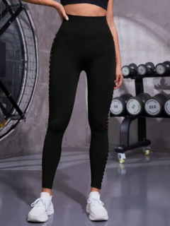 CALZA SEAMLESS Y FRUNCE - "BLACK Espartana" - tienda online