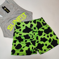 SHORT con FRUNCE + CORTE V "VAQUITA GREEN" - comprar online