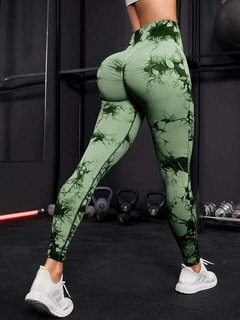 CALZA SEAMLESS Y FRUNCE - "BATIK VERDE"