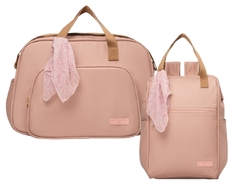 Kit Bolsas Maternidade e Mochila Grande Encanto Rosê