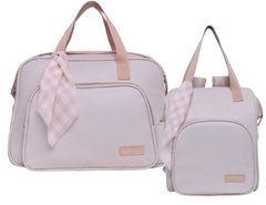 Kit Bolsas Maternidade Grande e Mochila Media Encanto Marfim