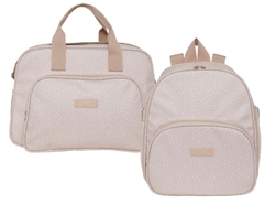 Kit Bolsa Maternidade e Mochila Pomar Bege