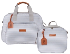 Kit Bolsa Maternidade e Frasqueira Crescer Cinza