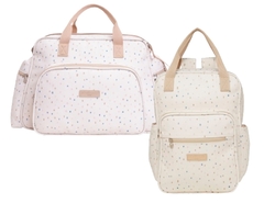 Bolsas Maternidade e Mochila Grande Confete Marfim