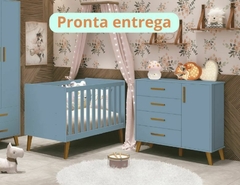 Berço e Cômoda Ayla Azul