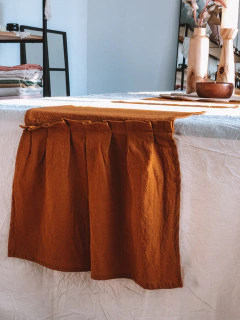 Camino de mesa c/volados en Tusor Terracota - comprar online