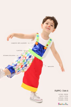 Fantasia Infantil Palhaço Bolinhas Coloridas divertida - fantasia para carnaval menino - Fantasia Infantil Feminina e Masculina de luxo - Fanfarrinha