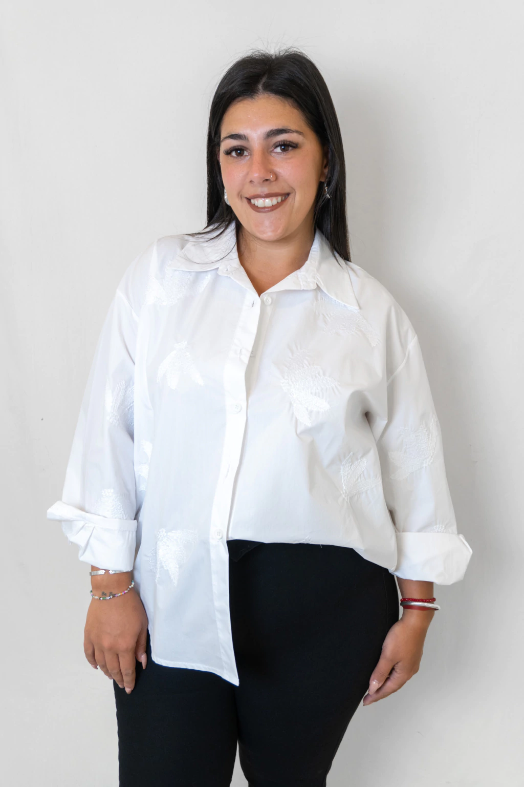 Camisa Sequins Blanca