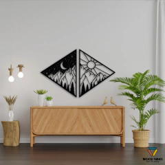 Painel Dia e Noite - Loja de Painéis Decorativos | Wood Vibes Laser Art Design