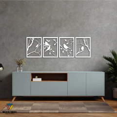 Quarteto de painéis Pássaros - comprar online