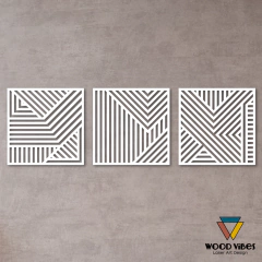 Trio de painéis Geométricos - Loja de Painéis Decorativos | Wood Vibes Laser Art Design