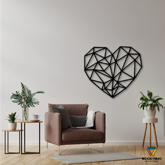 Painel Coração Geométrico - Loja de Painéis Decorativos | Wood Vibes Laser Art Design
