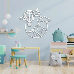 Painel Balão nas Montanhas - Loja de Painéis Decorativos | Wood Vibes Laser Art Design