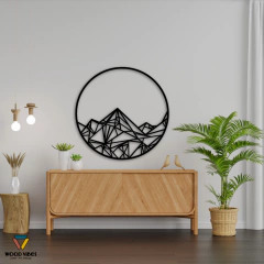 Painel Círculo de Montanhas - Loja de Painéis Decorativos | Wood Vibes Laser Art Design