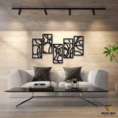 Quinteto de painéis Círculos - Loja de Painéis Decorativos | Wood Vibes Laser Art Design
