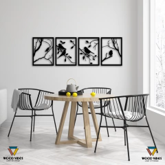 Quarteto de painéis Pássaros na internet