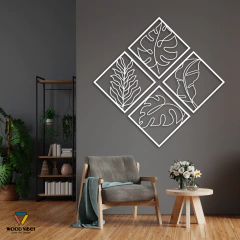 Quarteto de painéis Folhagens na internet