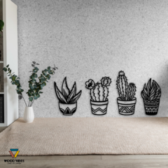 Quarteto de Plantinhas - Loja de Painéis Decorativos | Wood Vibes Laser Art Design