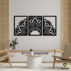 Trio de painéis Meia Mandala Orion - comprar online