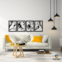 Quarteto de painéis Pássaros - loja online