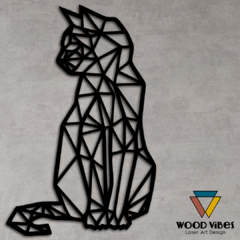 Painel Gato Geométrico - Loja de Painéis Decorativos | Wood Vibes Laser Art Design