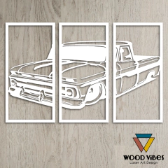 Trio de painéis Caminhonete - Loja de Painéis Decorativos | Wood Vibes Laser Art Design