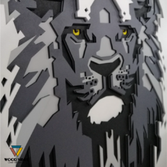 Painel Leão em camadas - Loja de Painéis Decorativos | Wood Vibes Laser Art Design