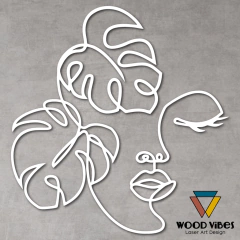 Painel Rosto Folhagens - Loja de Painéis Decorativos | Wood Vibes Laser Art Design