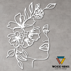 Painel Rosto Floral - Loja de Painéis Decorativos | Wood Vibes Laser Art Design