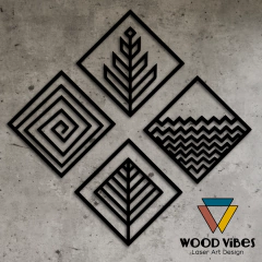 4 Elementos da Natureza - Loja de Painéis Decorativos | Wood Vibes Laser Art Design