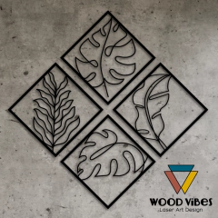 Quarteto de painéis Folhagens na internet