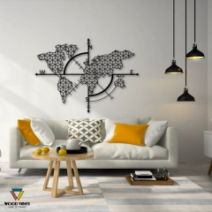 Painel Mapa Mundi Geométrico - comprar online