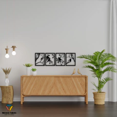 Quarteto de painéis Pássaros