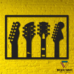 Painel Instrumentos de Corda - Loja de Painéis Decorativos | Wood Vibes Laser Art Design