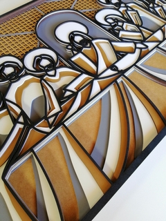 Painel Santa Ceia em Camadas Pintadas na internet